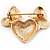 Gold Plated Diamante 'Heart' Brooch - view 4