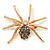Gold Plated Diamante Spider Brooch - view 2
