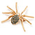 Gold Plated Diamante Spider Brooch - view 4