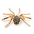 Gold Plated Diamante Spider Brooch - view 6