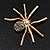 Gold Plated Diamante Spider Brooch - view 3