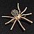 Gold Plated Diamante Spider Brooch - view 5