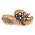 Charming Diamante 'Hat' Brooch In Gold Plated Metal - view 4