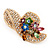 Charming Diamante 'Hat' Brooch In Gold Plated Metal - view 8