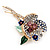 Stunning Sparkling Floral Brooch (Gold Plated Finish) - view 2