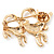 'Cat Family' Gold Plated Brooch - view 3