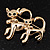 'Cat Family' Gold Plated Brooch - view 4