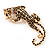 'Roaring Leopard' Gold Plated Brooch - view 9