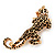 'Roaring Leopard' Gold Plated Brooch - view 7