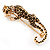 'Roaring Leopard' Gold Plated Brooch - view 3