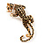 'Roaring Leopard' Gold Plated Brooch