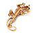 'Roaring Leopard' Gold Plated Brooch - view 6
