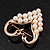 Simulated Pearl Heart With Two Swan Brooch (Gold Plated Metal) - view 5