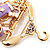 Stylish Lavender/ White Enamel, Clear Crystal Golfer Set Brooch In Gold Tone - 75mm Tall - view 8