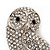 'Wise Owl' Clear Crystal Brooch (Silver Tone Metal) - view 3