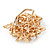 White Faux Imitation Pearl Crystal Scarf Pin/ Brooch In Gold Plated Metal - view 6