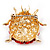 Red Swarovski Crystal Ladybug Brooch (Gold Tone Metal) - 30mm Length - view 6