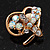 Tiny Clear & AB Crystal Heart Pin In Gold Plated Metal - view 2