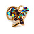 Tiny Deep Purple Crystal Heart Pin In Gold Plated Metal
