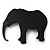 Black Acrylic Elephant Brooch