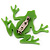 Lime Green Acrylic Frog Brooch - view 2
