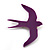 Purple Swallow Acrylic Brooch - view 2