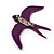 Purple Swallow Acrylic Brooch - view 3