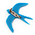 Bright Blue Swallow Acrylic Brooch - view 2