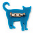 Teal Acrylic Cat Brooch - view 2