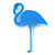 Elegant Bright Blue Acrylic Flamingo Brooch