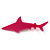 Magenta Acrylic Shark Brooch - view 2