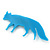 Light Blue Acrylic Fox Brooch - view 2