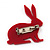 Red Acrylic Bunny Brooch - view 2