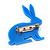 Blue Acrylic Bunny Brooch - view 2