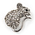 Small Crystal Mouse Pin In Rhodium Plated Metal - 25mm - view 4