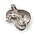 Small Crystal Mouse Pin In Rhodium Plated Metal - 25mm - view 3