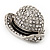Clear Crystal Man 'Hat' Brooch In Rhodium Plated Metal - view 3