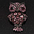 Gun Metal Purple Crystal Owl Brooch - view 7