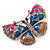 Multicoloured Enamel Butterfly Brooch (Rhodium Plated Metal) - view 3