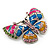 Multicoloured Enamel Butterfly Brooch (Rhodium Plated Metal) - view 5
