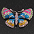 Multicoloured Enamel Butterfly Brooch (Rhodium Plated Metal) - view 2