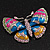 Multicoloured Enamel Butterfly Brooch (Rhodium Plated Metal) - view 8
