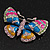 Multicoloured Enamel Butterfly Brooch (Rhodium Plated Metal) - view 4