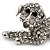 'Happy Puppy' Clear Crystal Brooch (Rhodium Plated Metal) - view 3