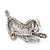 'Happy Puppy' Clear Crystal Brooch (Rhodium Plated Metal) - view 5