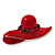 Red Enamel Crystal 'Hat' Brooch In Rhodium Plated Metal - view 6