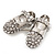 Rhodium Plated Crystal Shoes Brooch - view 4