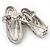 Rhodium Plated Crystal Shoes Brooch - view 6