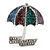 Rhodium Plated Multicoloured Umbrella Brooch - view 4
