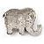 Rhodium Plated Clear Crystal 'Fortunate Elephant' Brooch - view 5
